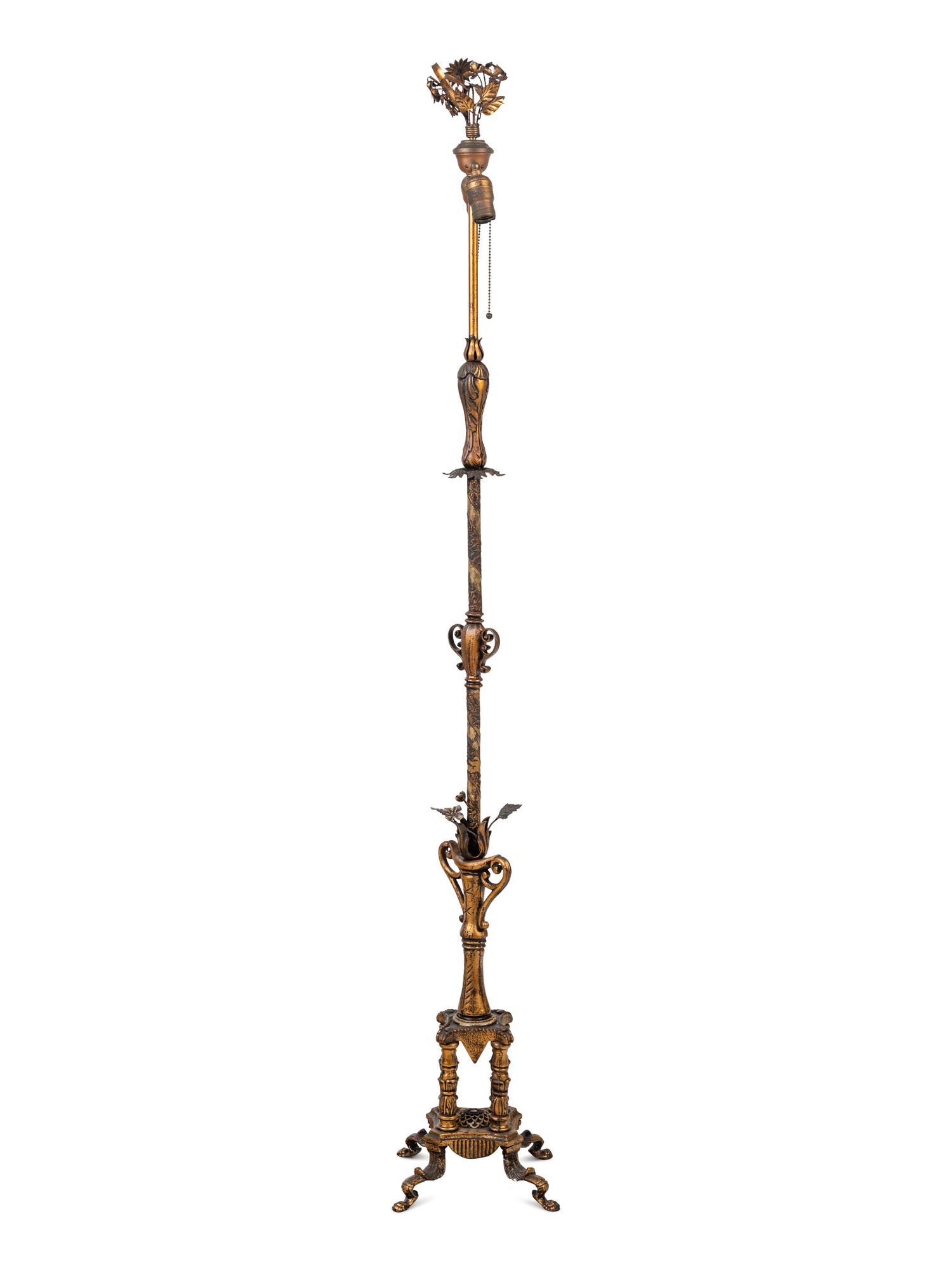 A Gilt Metal Floor Lamp