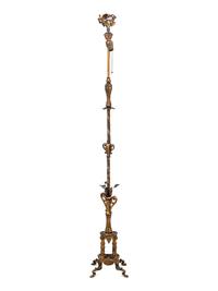 A Gilt Metal Floor Lamp