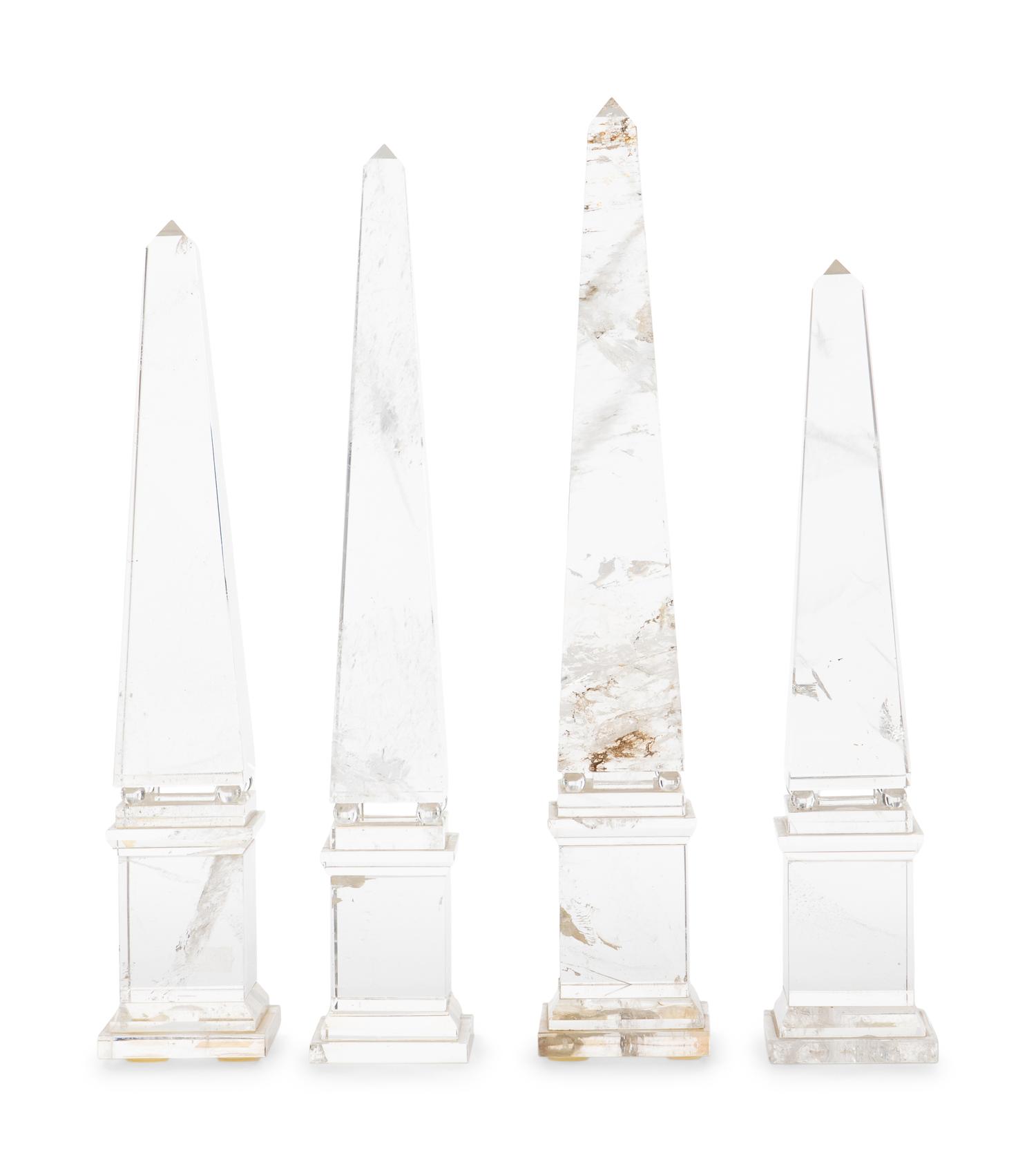 A Set of Four Rock Crystal Obelisks