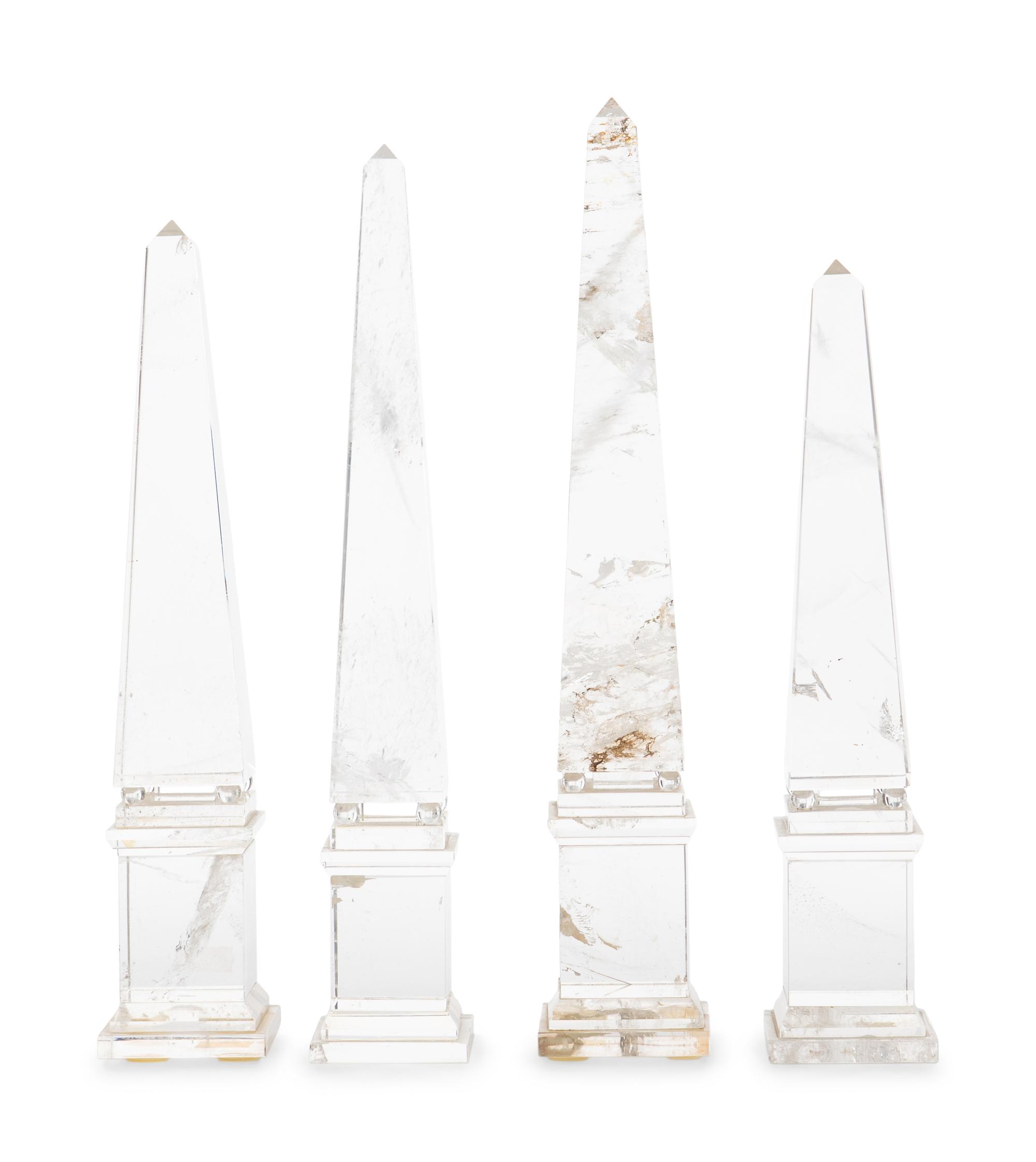 A Set of Four Rock Crystal Obelisks