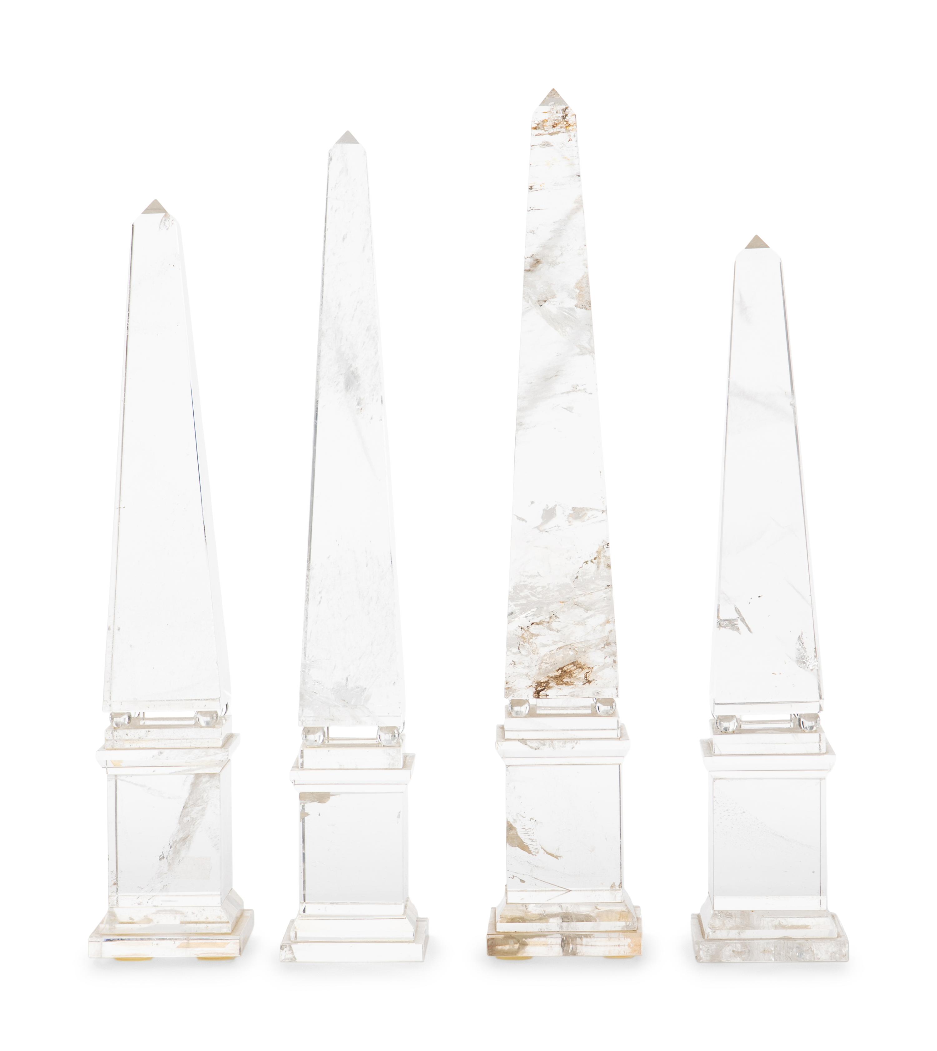 A Set of Four Rock Crystal Obelisks