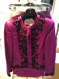 Oscar de la Renta Magenta Silk Evening Jacket and Matching Skirts, 1980-90s Size label: 8