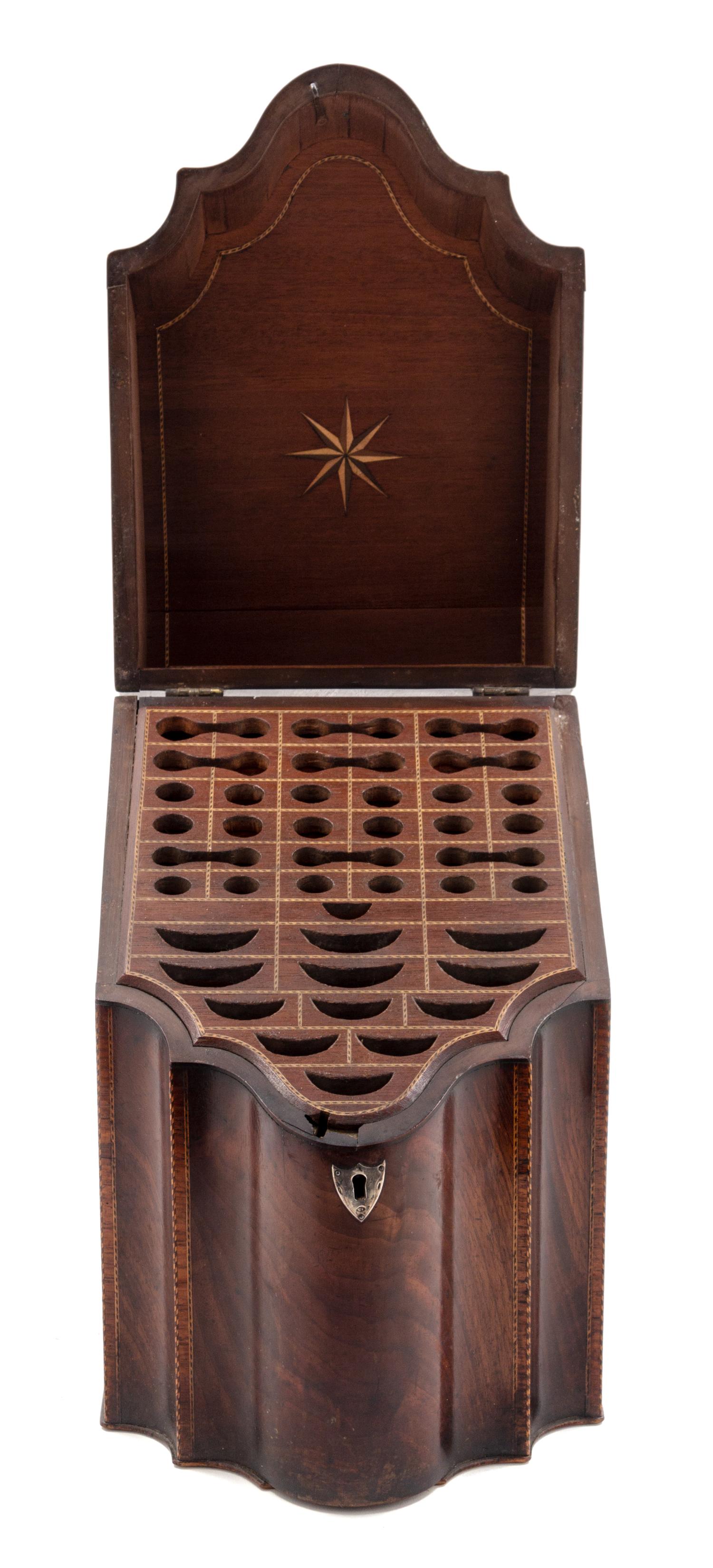 A George III Mahogany Knife Box Height 14 inches. — LATE 18TH/EARLY 19TH CENTURY