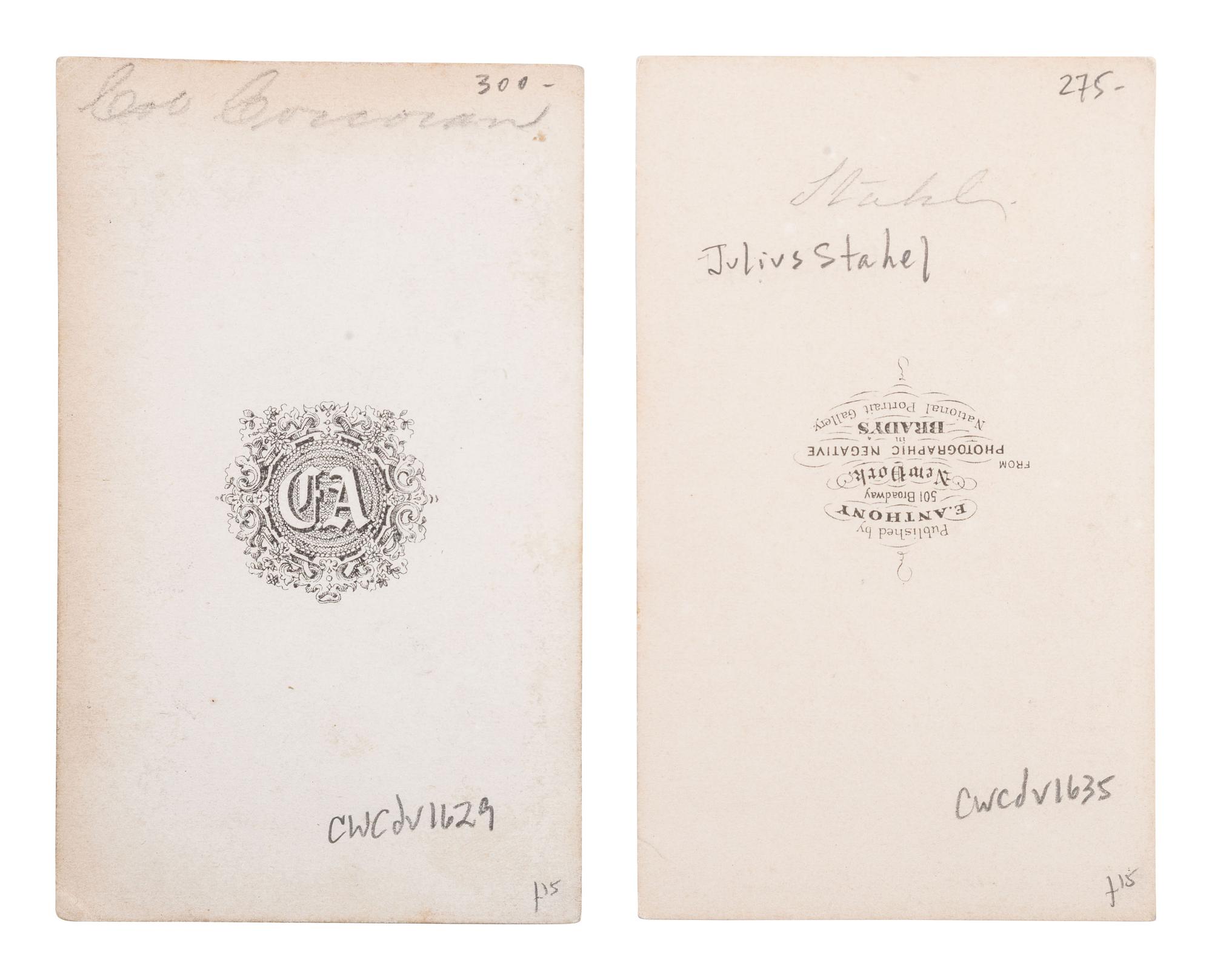 [CIVIL WAR]. 2 CDVs of Union generals, Michael CORCORAN & Julius H. STAHEL.