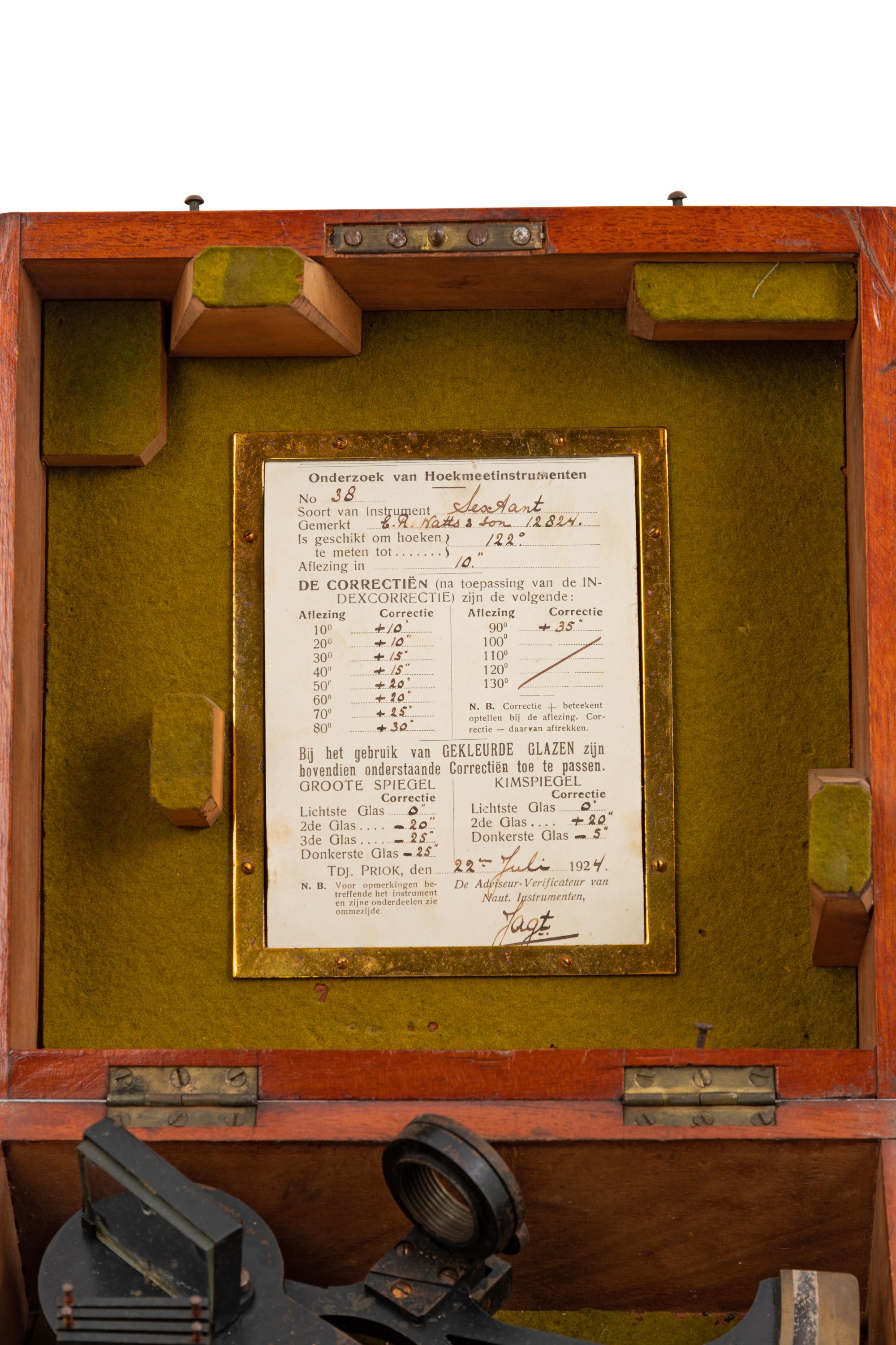 An English Patinated Bronze Sextant