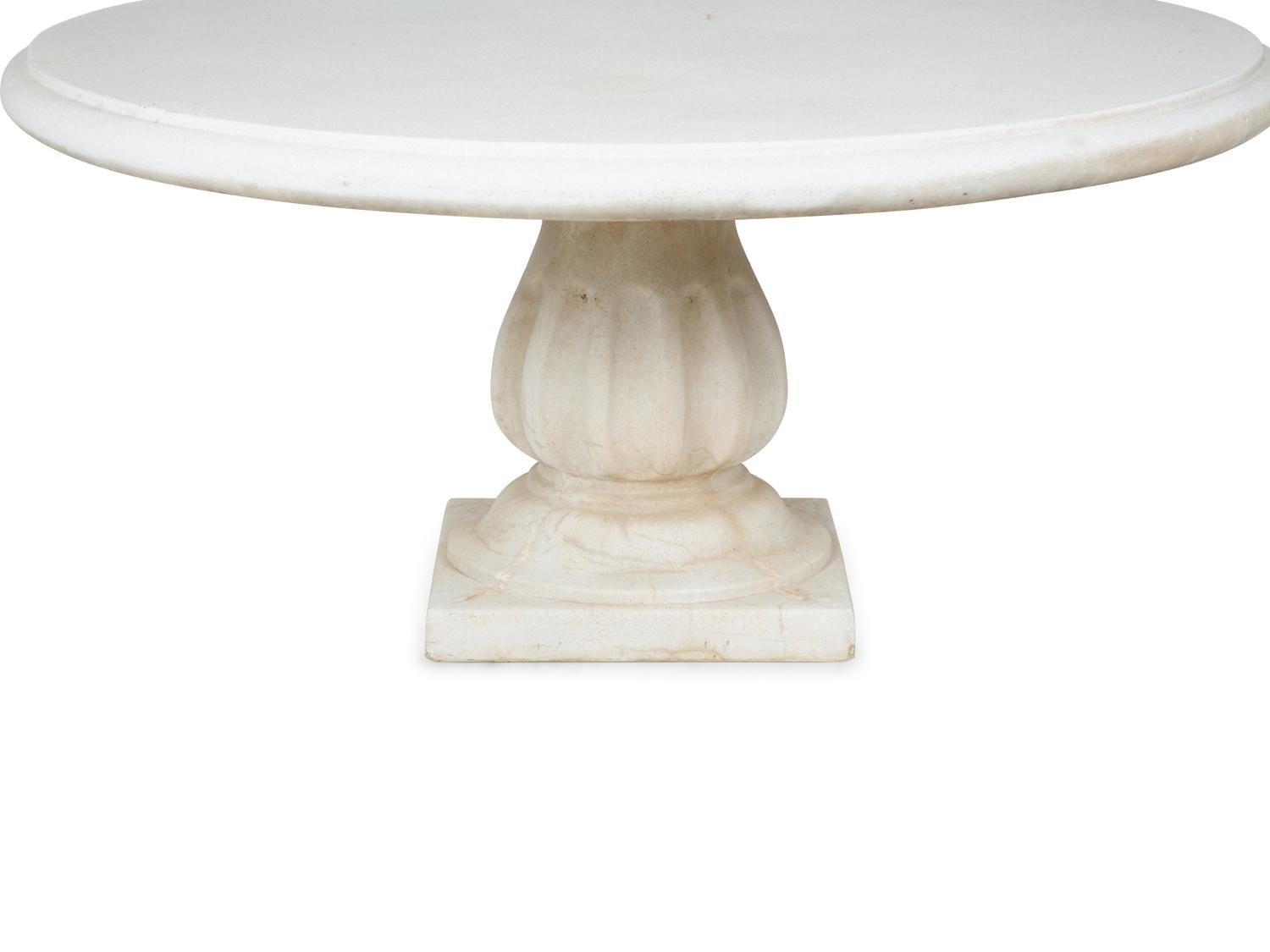 A Neoclassical Style Cast Stone Outdoor Dining Table — 20TH CETNURY