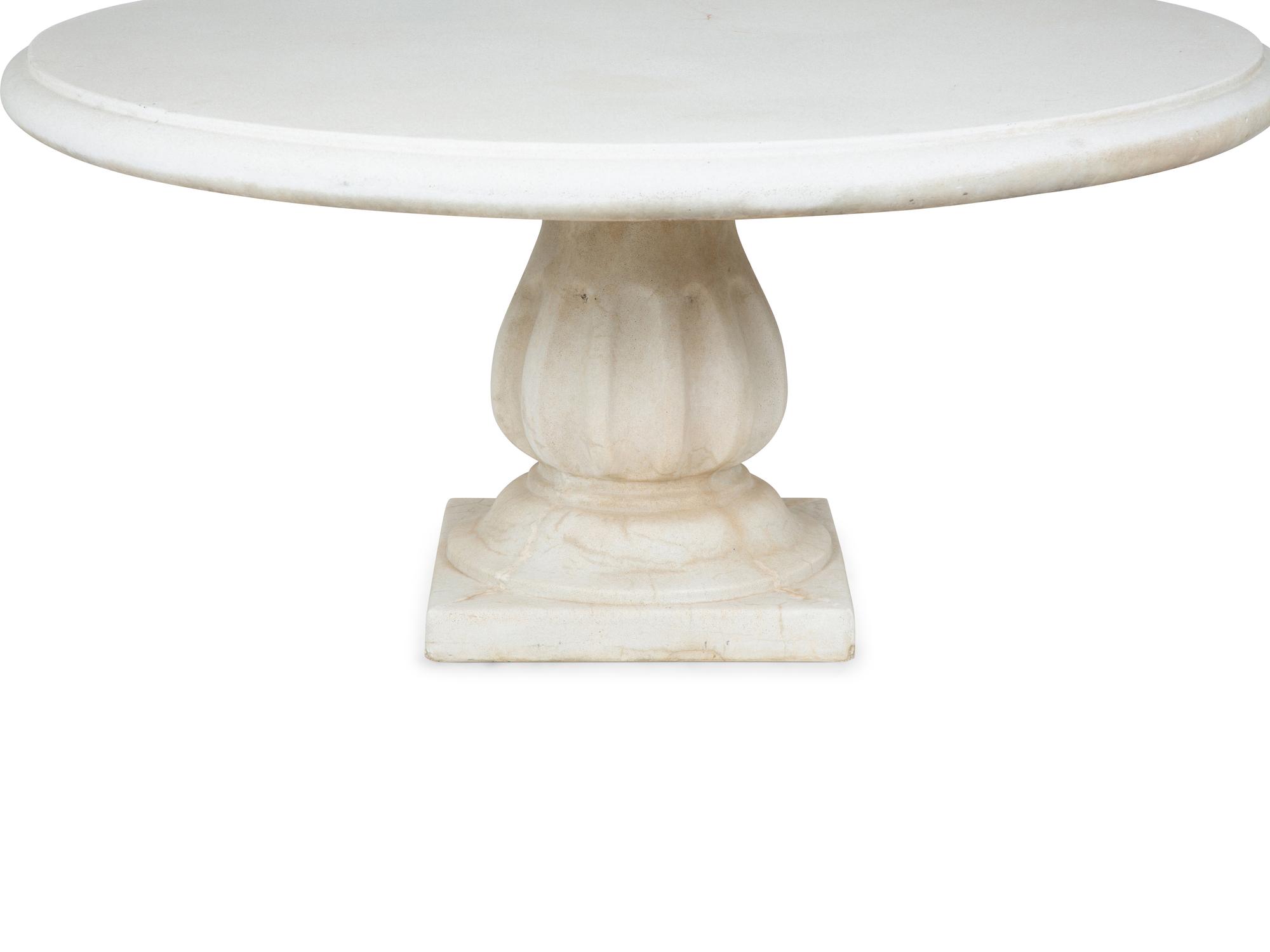 A Neoclassical Style Cast Stone Outdoor Dining Table — 20TH CETNURY