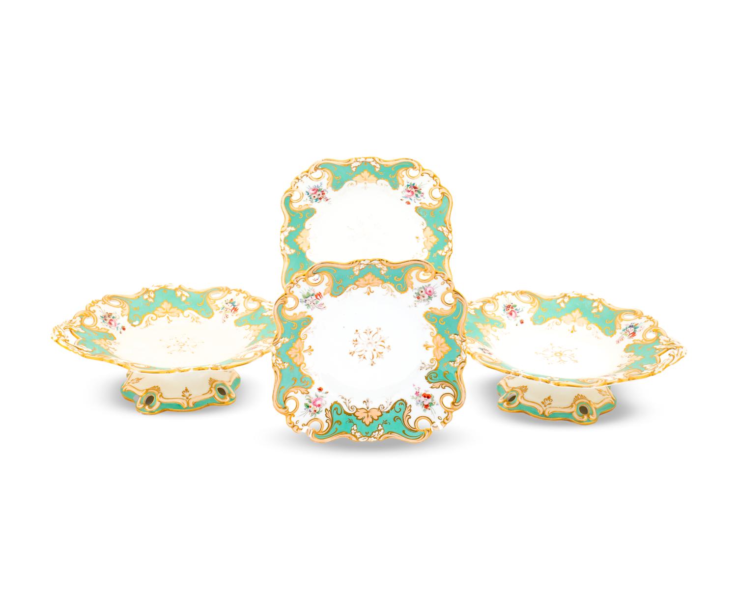 An English Porcelain Part Dessert Service — SECOND QUARTER 19TH CENTURY