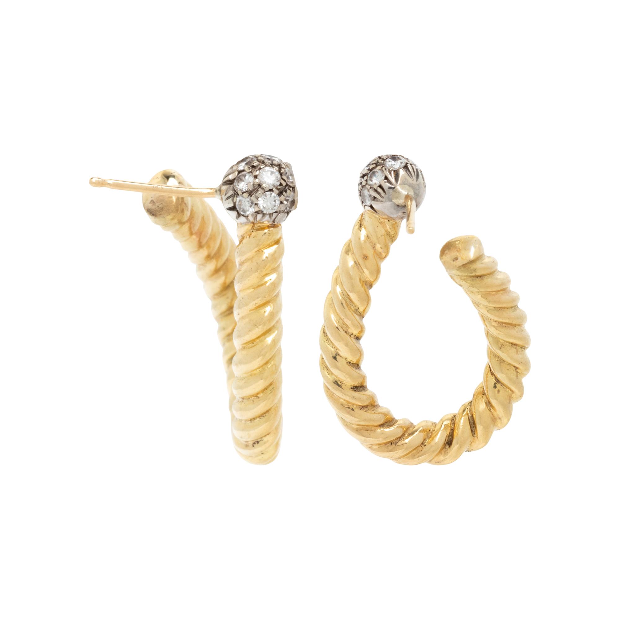 YELLOW GOLD AND DIAMOND EARRINGS