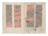 ANONYMOUS ENGLISH ILLUMINATOR A bifolium from a Breviary, in Latin, illuminated manuscript on parchment [England, probably London, c. 1450]