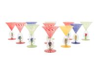 A Set of Eleven Murano Glass Cocktail Stems