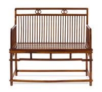 A Huanghuali Bench Height 37 1/2 x length 40 3/4 x width 17 3/4 inches. — QING DYNASTY (1644-1912)