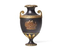 A Wedgwood Black Basalt and Parcel-Gilt and Bronzed Vase