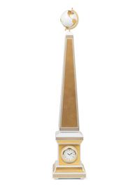 A Versace Carpe Diem Clock-Inset Porcelain Obelisk