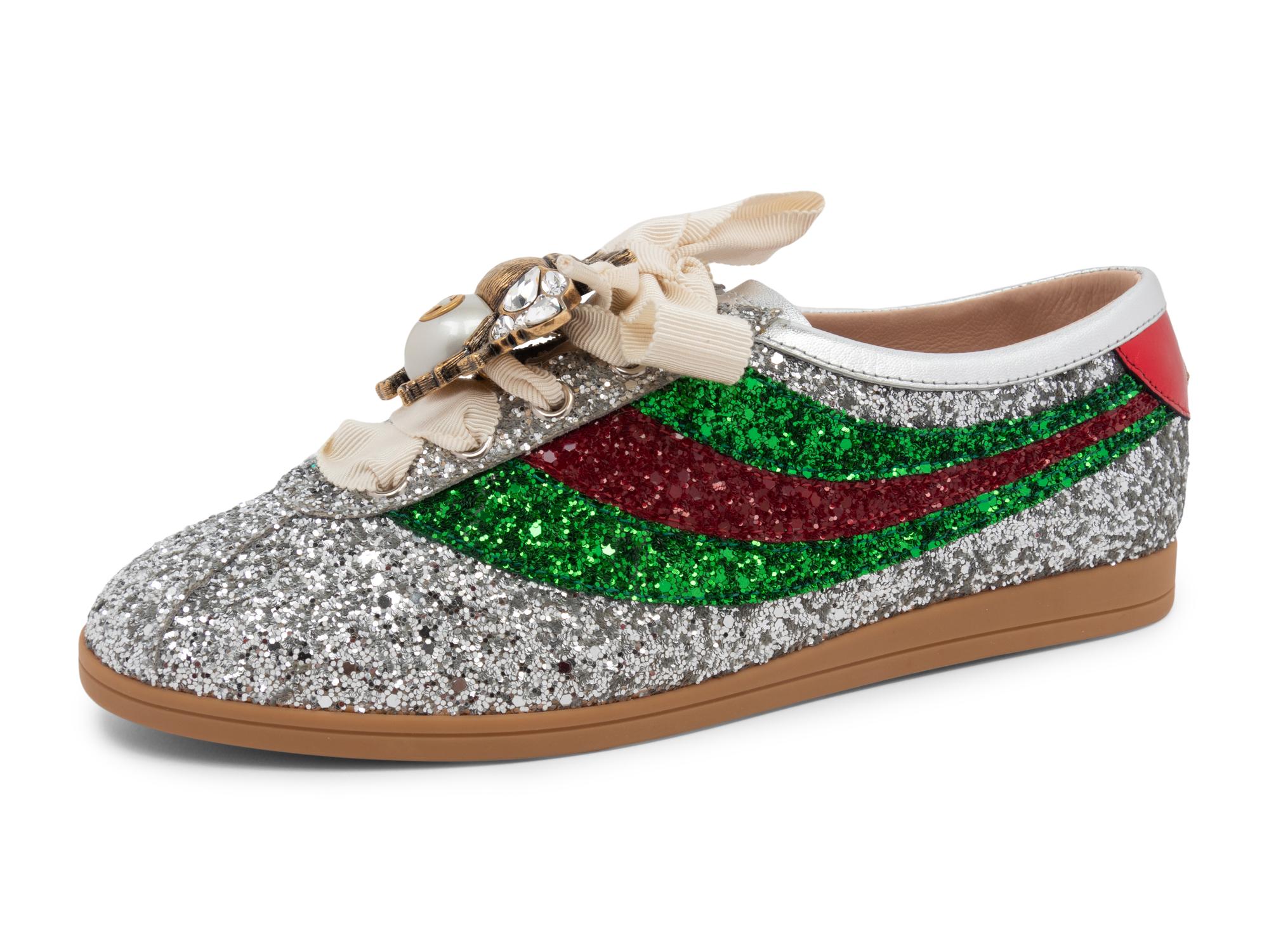 Gucci Silver Shoes with Bee, Unworn