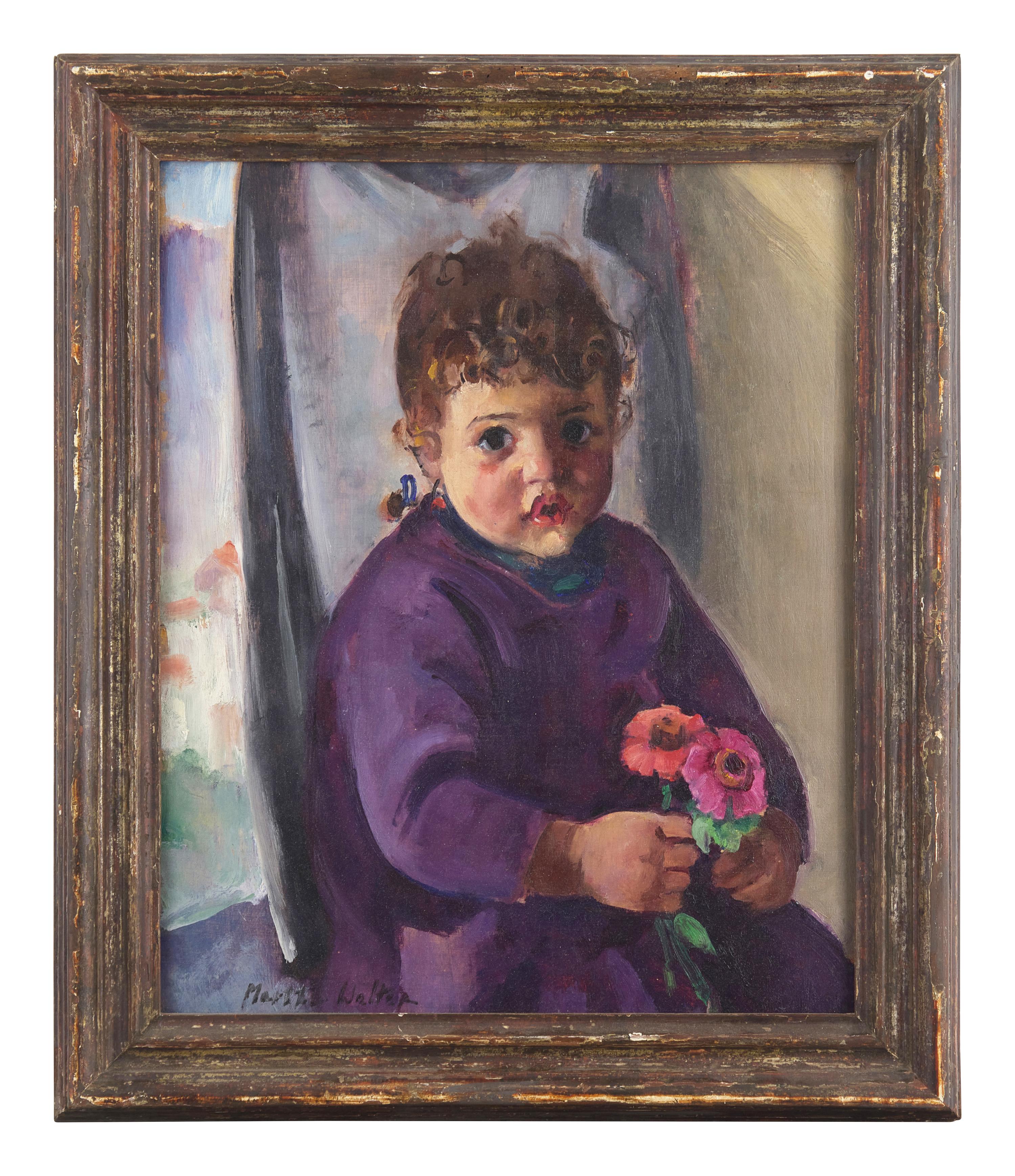 Italian Peasant Child with Flowers