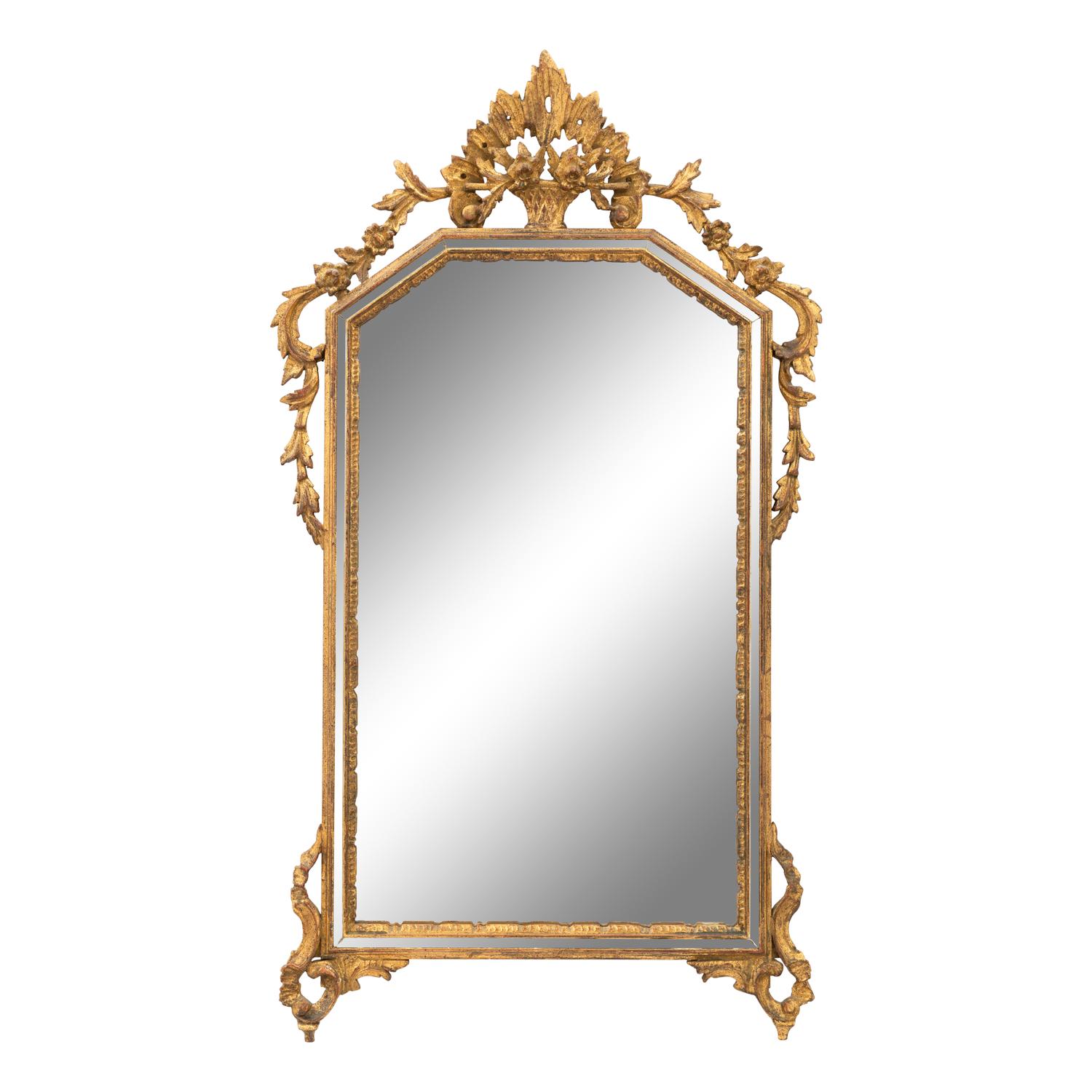 An Italian Giltwood Cushion Mirror