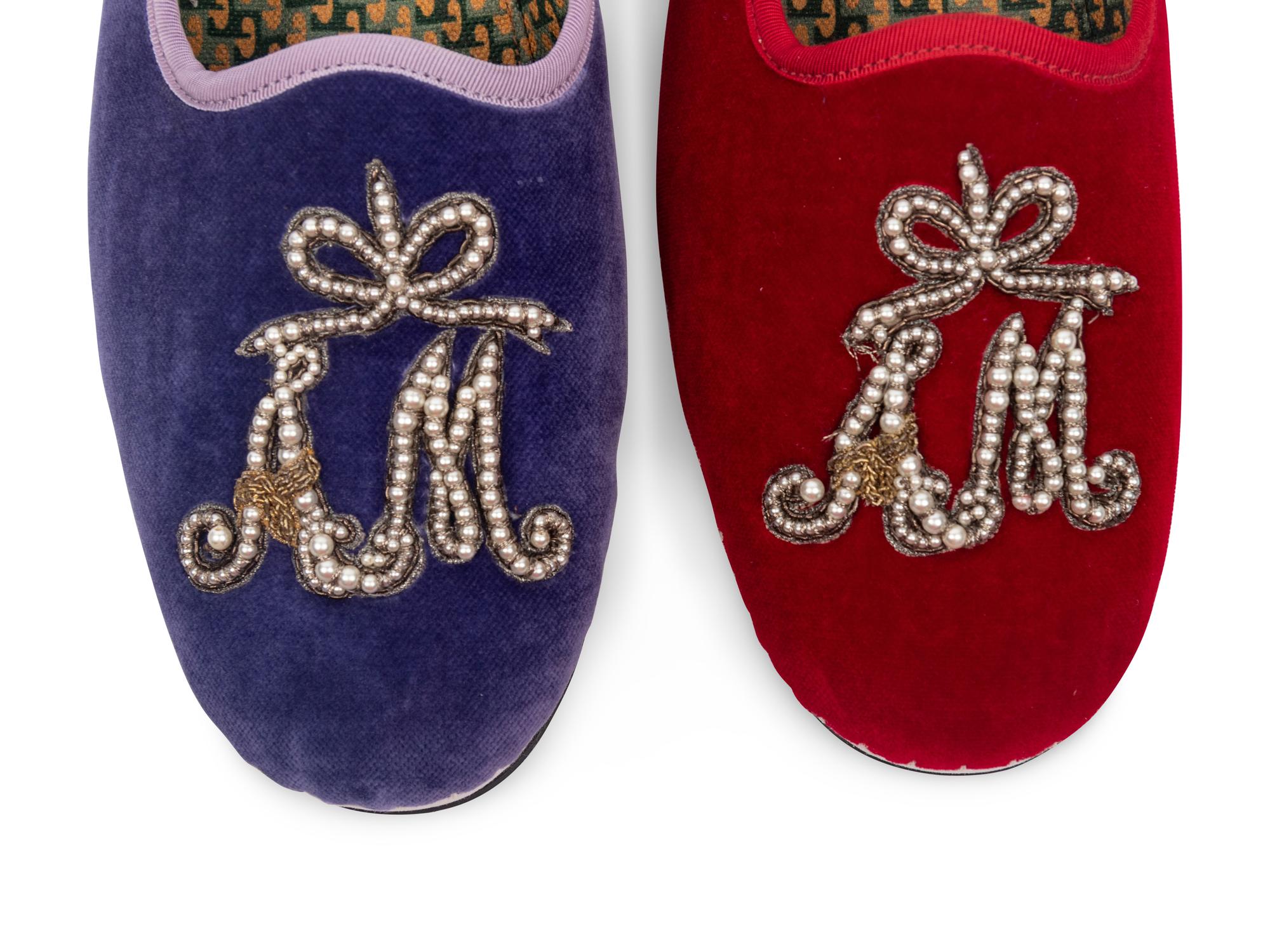 Two Pairs of Gucci Men's Velvet Loafers