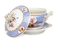 A Coalport Porcelain Tureen and Underplate