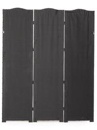 A Regency Style Painted Leather Three-Panel Floor Screen