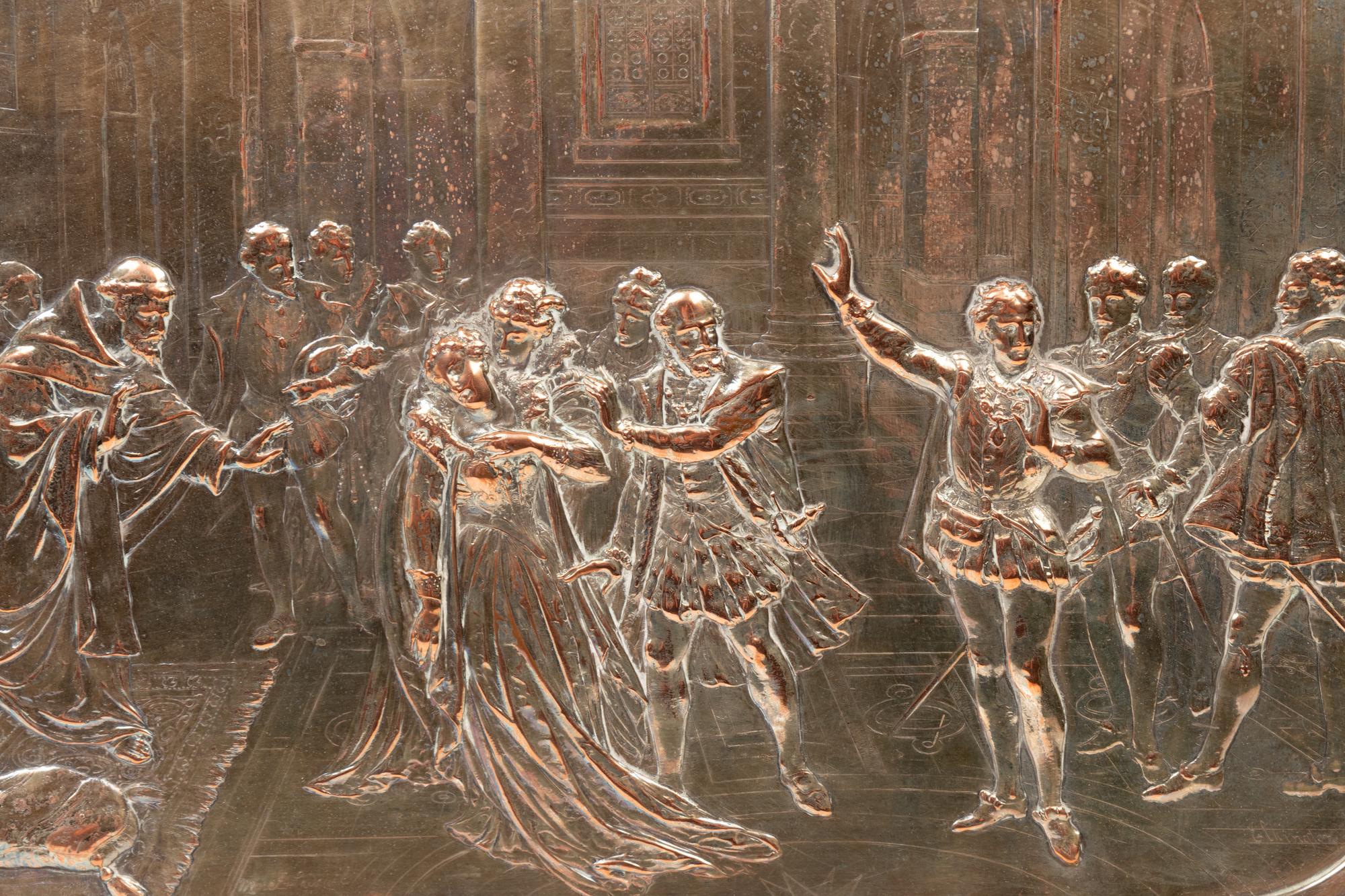 A Pair of English Electrotype Relief Plaques Depicting Shakespearean Scenes by Léonard Morel-Ladeuil (French, 1820-1888)