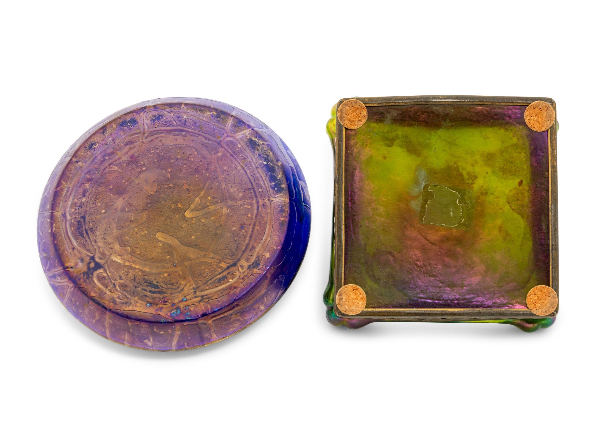 Two Loetz Glass Inkwells