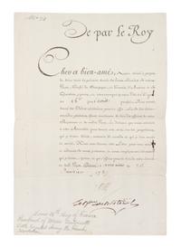 LOUIS XVI. Document signed, one page, in a secretarial hand, January 25, 1787.