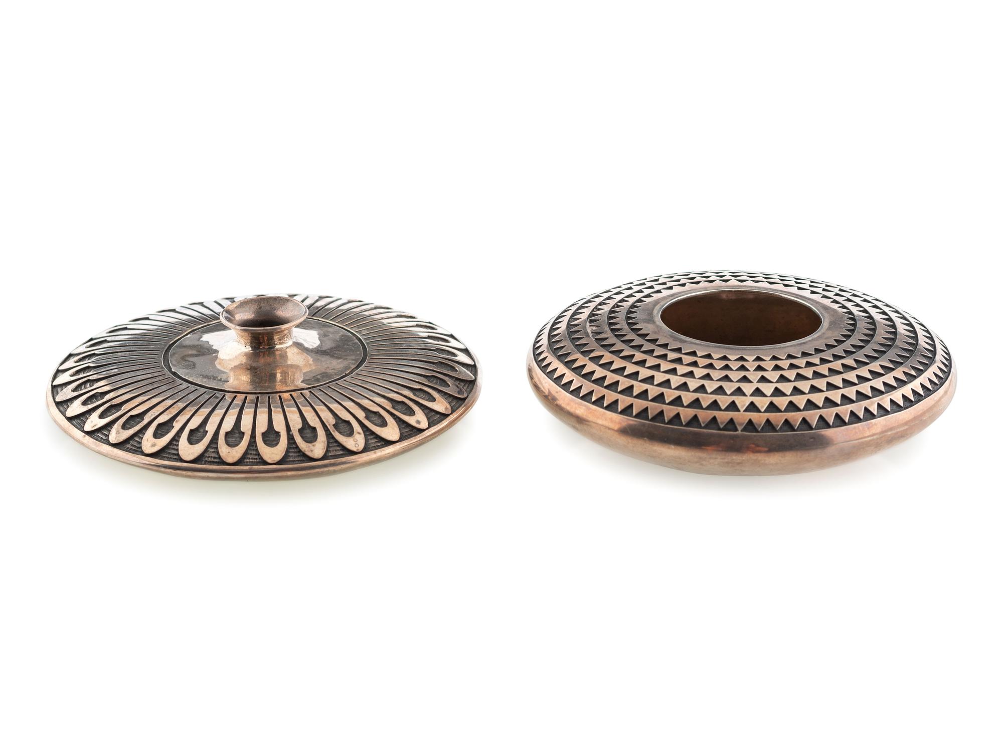 Pair of Silver Overlay Jars