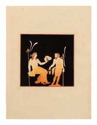 HAMILTON, William (1730-1803). -- HANCARVILLE, Pierre-Francois Hugues d' (1719-1805). A group of 3 engravings from "Collection of Etruscan, Greek and Roman Antiquities from the Cabinet of the Hon. William Hamilton." Naples: Francois, Morelli, 1766-[1776].