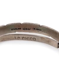 Navajo and Zuni Silver Cuff Bracelets, with Inlay