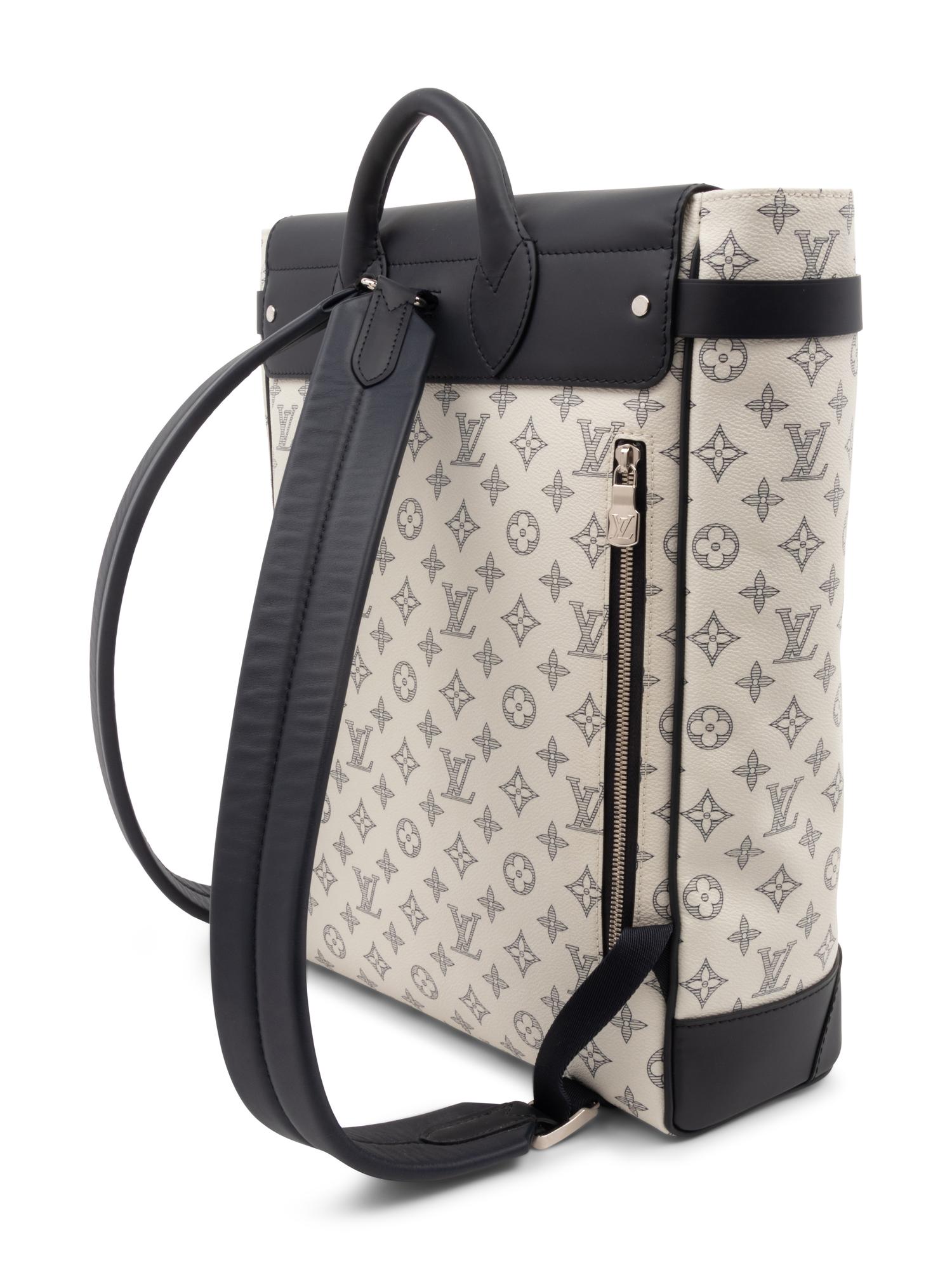 Louis Vuitton Limited Edition Chapman Steamer Backpack in Monogram Savane Dune Coated Canvas with Rhino Print, Chapman Brothers, Spring Summer 2017
