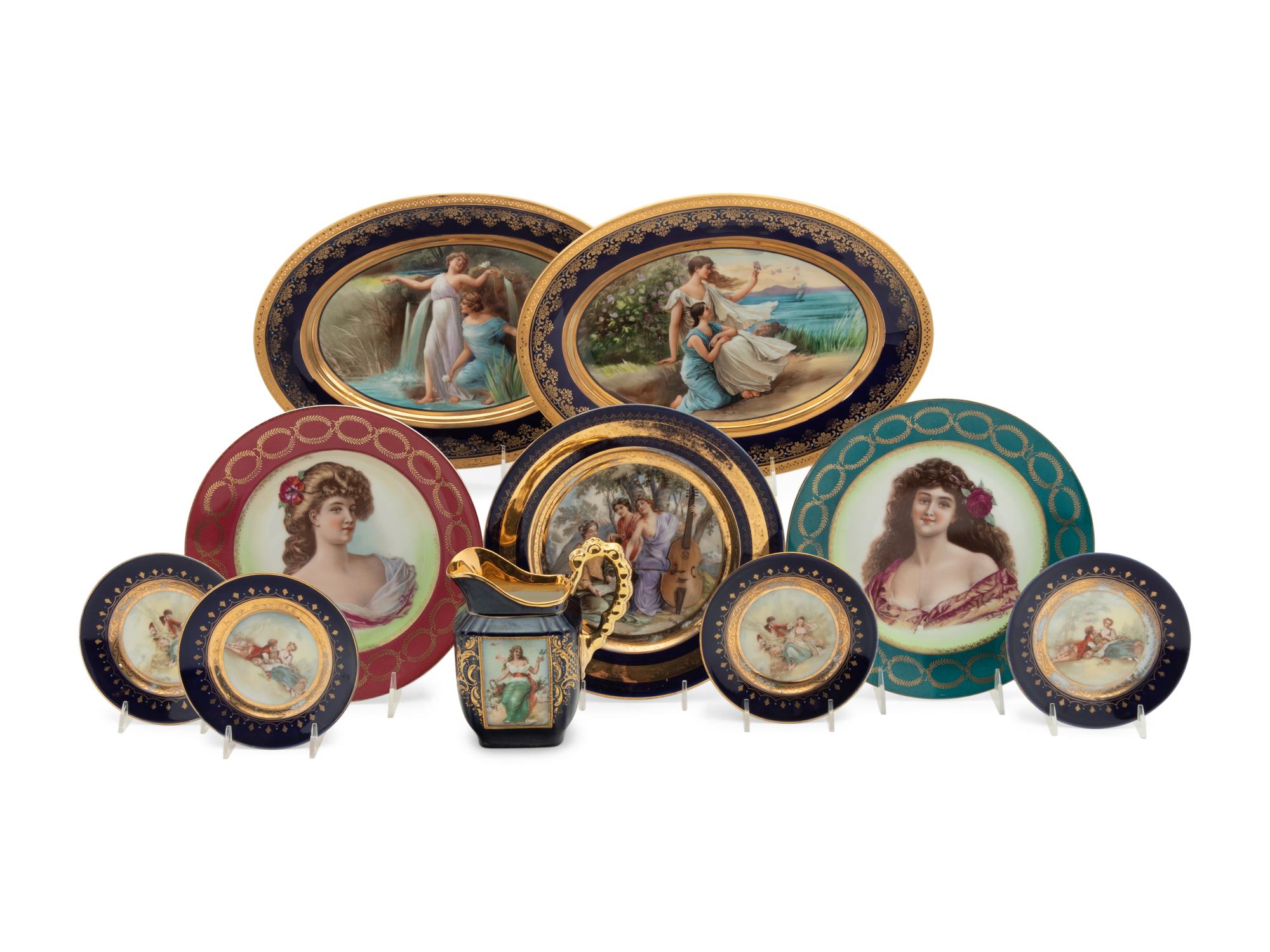 Ten Vienna Style Porcelain Articles