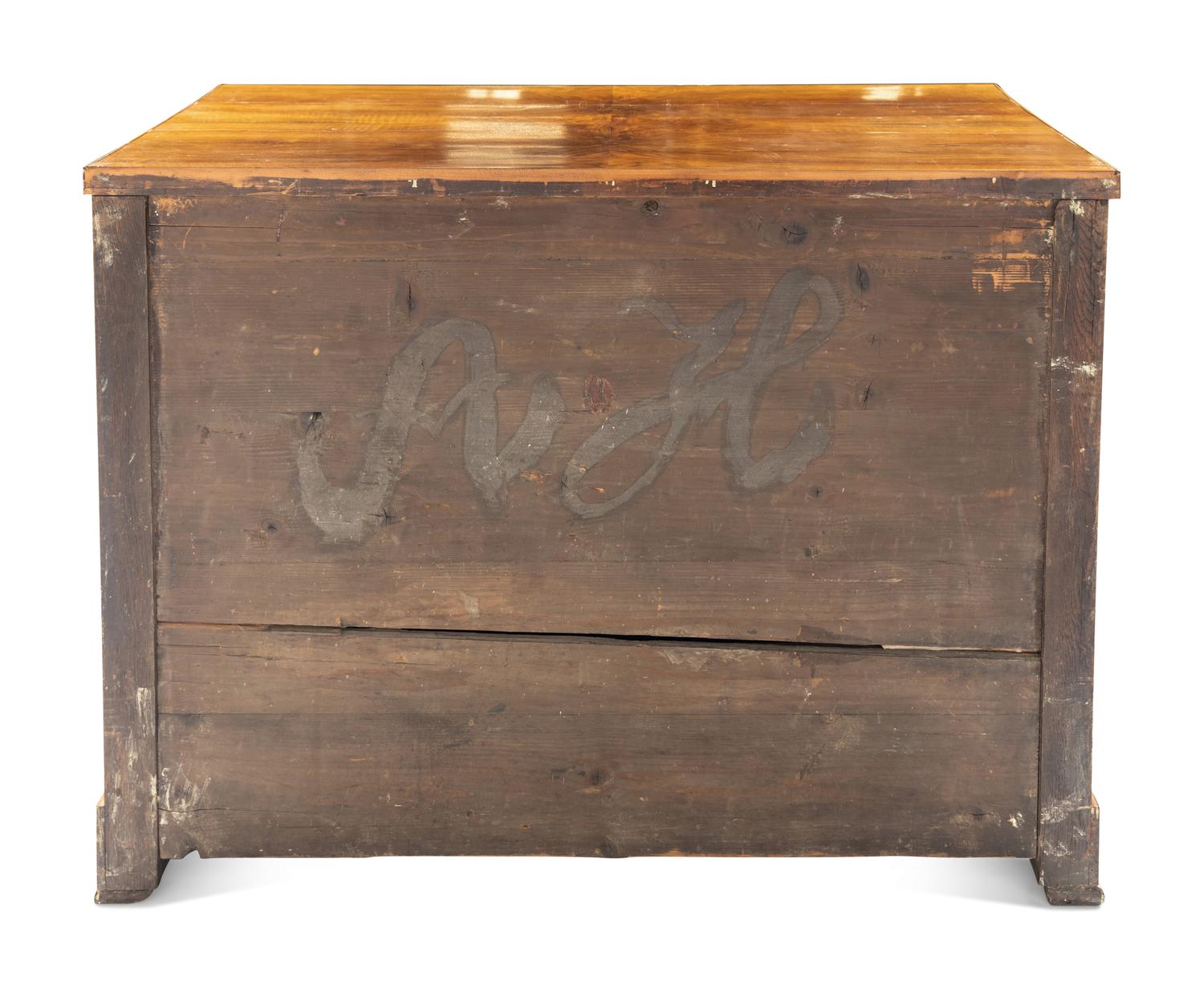 An Empire Part Ebonized Walnut Commode