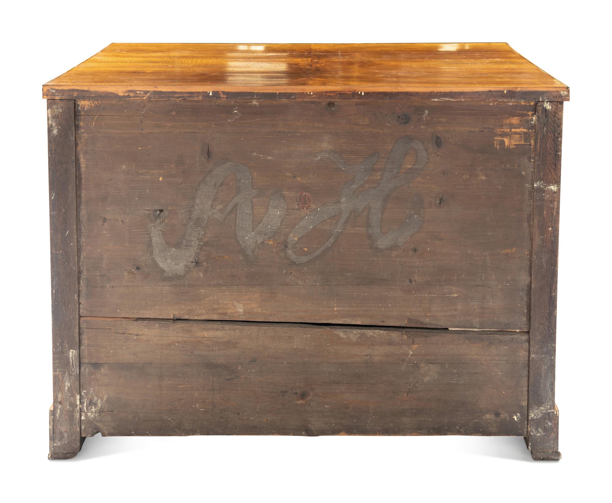 An Empire Part Ebonized Walnut Commode