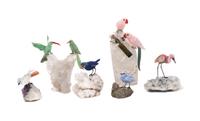 A Collection of Six Ornithological Mineral Specimens Height of tallest 8 1/2 inches. — SECOND HALF 20TH CENTURY