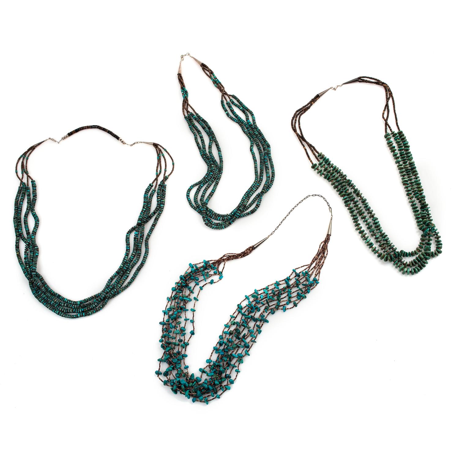 Southwestern-Style Multi-Strand Turquoise and Heishi Necklaces