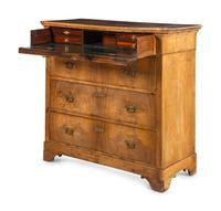 A French Walnut Secretary Chest of Drawers