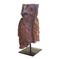 A Terra Cotta Building Ornament in the Form of an Owl 6" W x 6" D x 16" H — United States, Circa 1920