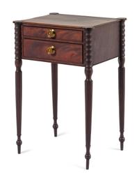 A Classical Mahogany Two-Drawer Work Table