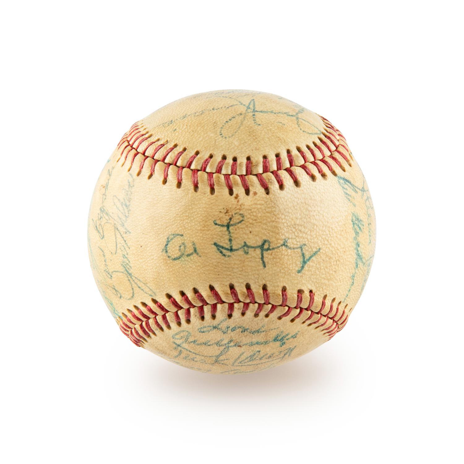 A 1958 Chicago White Sox Team Signed Autograph Baseball Including Nellie Fox (Beckett Authentication Services) - 29 Signatures