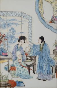 Two Chinese Famille Rose Porcelain Plaques