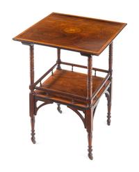 An Edwardian Walnut and Marquetry Side Table