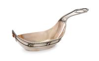 A Russian Silver Kovsh, Spurious Mark of Faberge, St. Petersburg, 20th Century, the rim with a foliate band, the handle inset with a 17