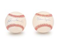 A Group of Warren Spahn and Johnny Sain Signed Autograph Items (Beckett Authentication Services BAS Certified),
