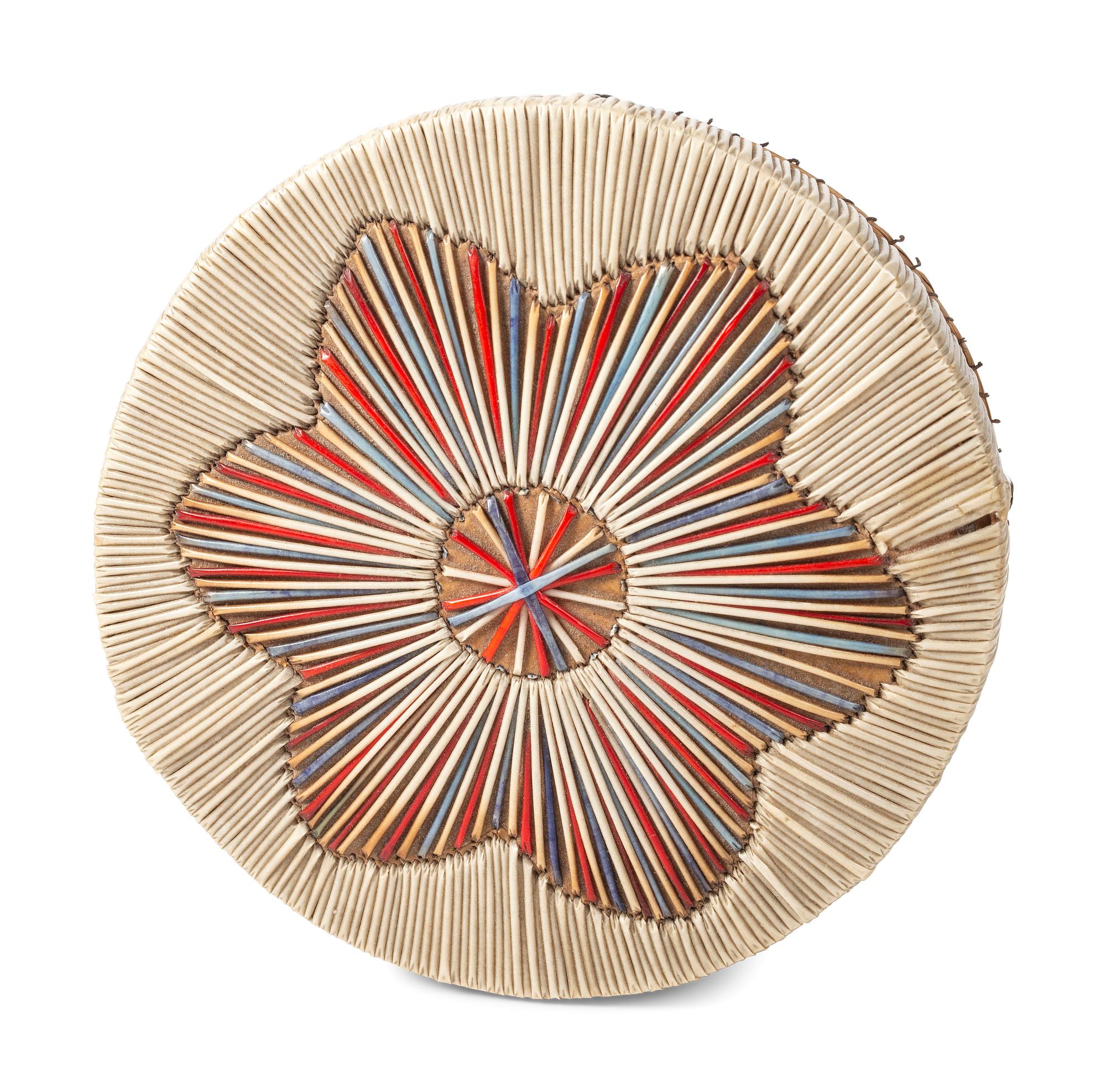 Great Lakes Quilled Birchbark Baskets and Wall Pocket