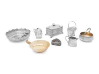 A Group of Eight Continental Silver Table Articles