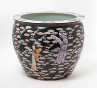 A Chinese Porcelain Fish Bowl Diameter 16 3/4 inches.