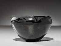 Blackware Pottery Bowl, with Avanyu 1923-1925