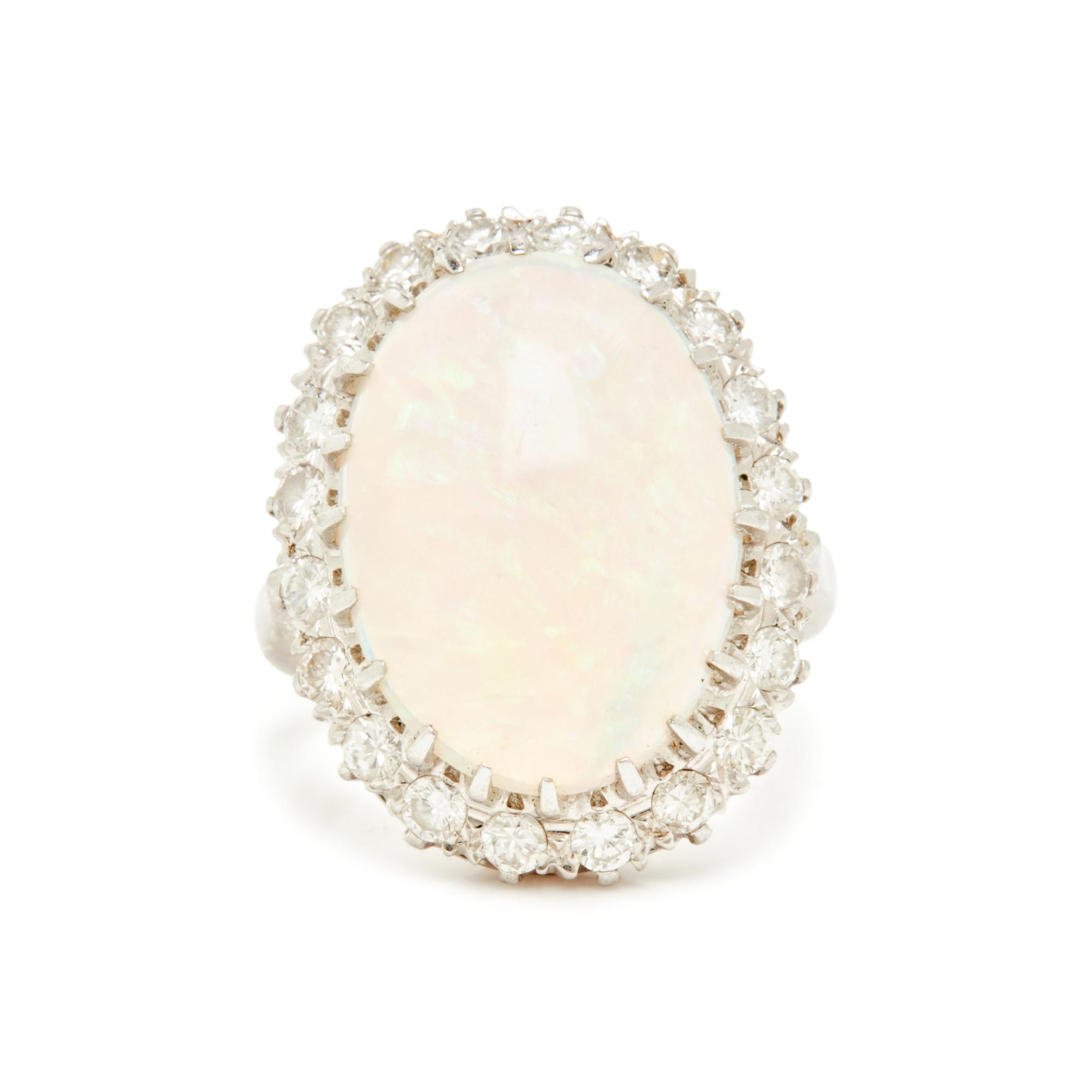OPAL AND DIAMOND RING