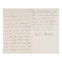 Darwin, Charles (1809-1882). Letter signed ("Ch. Darwin"), to Charles Kingsley, 30 April 1867.